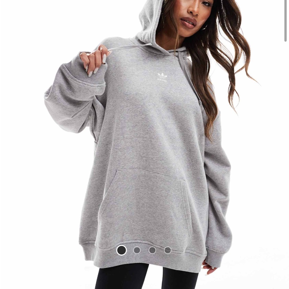 NWT Essentials Gray Oversized Fleece Adidas Hoodie